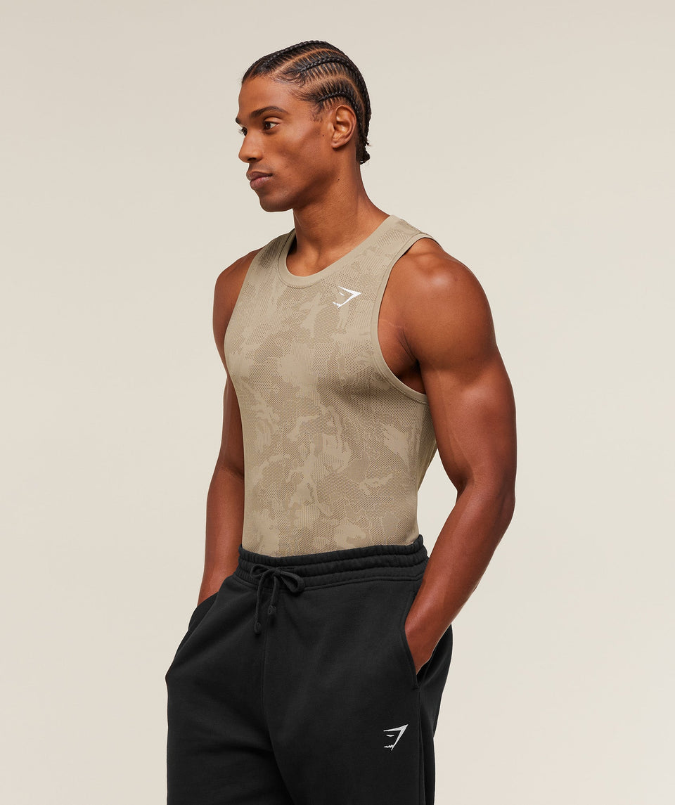 Gymshark Geo Seamless Tank - Cement Brown/Soul Brown