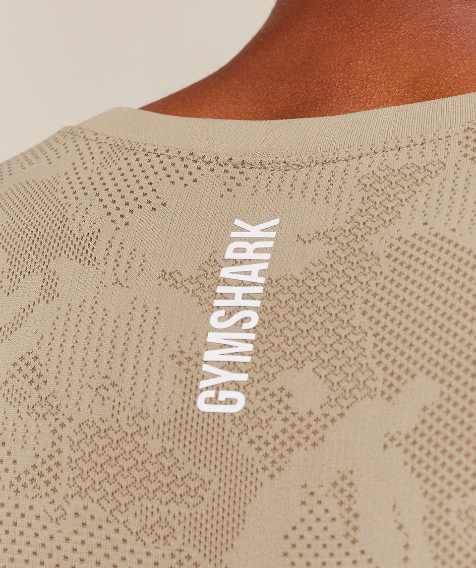 Gymshark Geo Seamless Tank - Cement Brown/Soul Brown