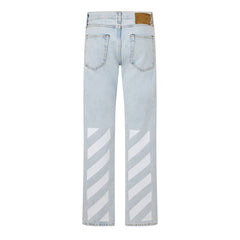 Diagonal Cotton Slim Fit Jeans
