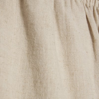 Black Linen Blend Wide Leg Trousers
