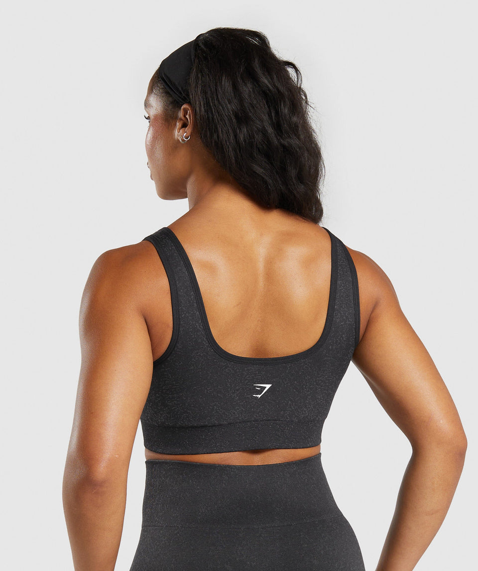 Gymshark Adapt Fleck Sports Bra - Black/Smokey Grey