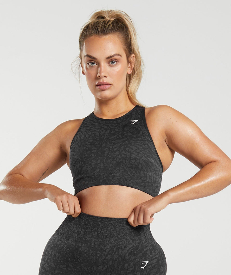 Gymshark Adapt Animal Seamless Sports Bra -  Wild | Black