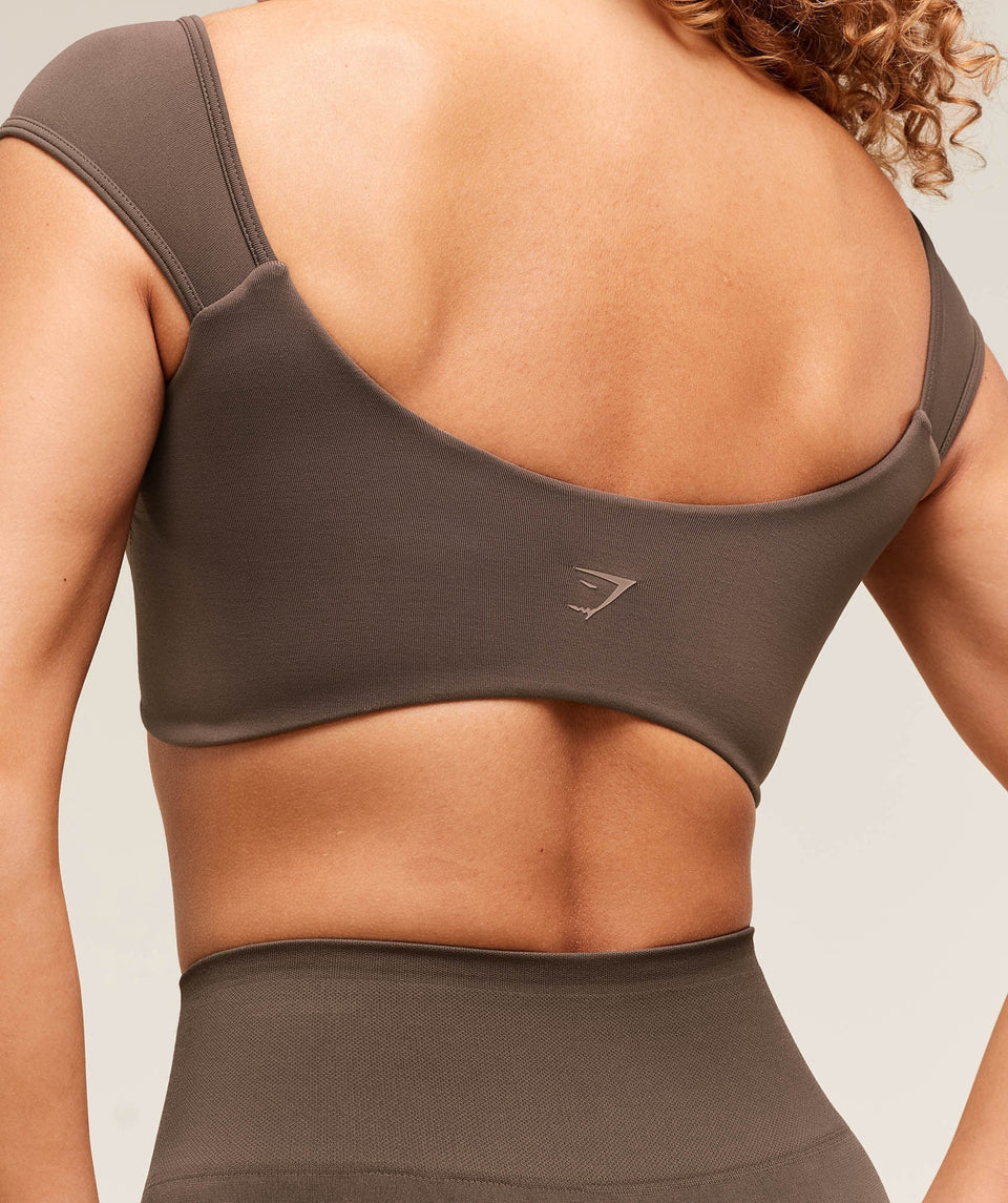 Gymshark Soft Sculpt Cap Sleeve Bralette - Walnut Brown