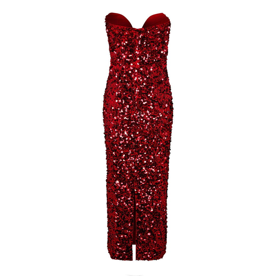 3d Sequin Midi Dress