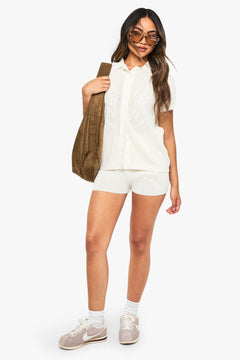 Floral Knitted Crochet Short