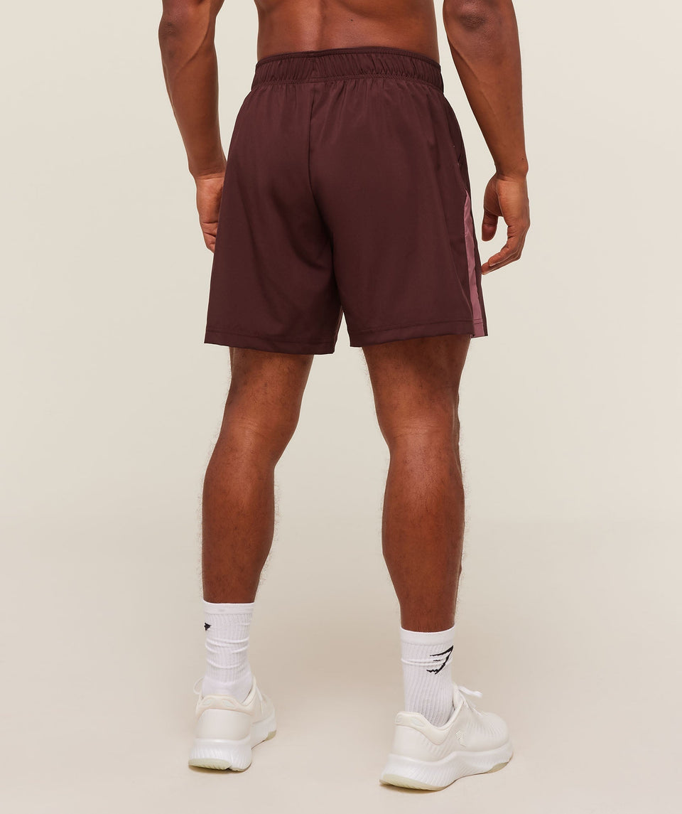 Gymshark Sport  7" Shorts - Rich Maroon/Reset Pink