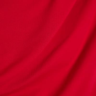 Red Stretch Draped Midi Dress