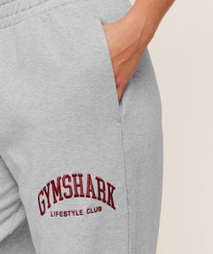 Gymshark Collegiate Graphic Straight Leg Jogger - Light Grey Core Marl