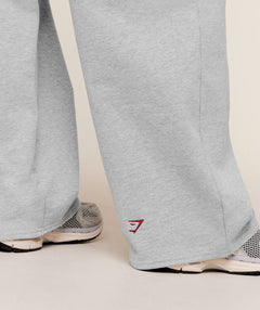 Gymshark Collegiate Graphic Straight Leg Jogger - Light Grey Core Marl