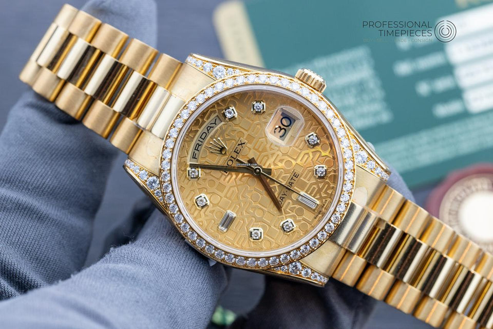 Rolex | Day-Date | 118388 | Yellow gold | 36 mm | Yellow gold | Champagne | Automatic