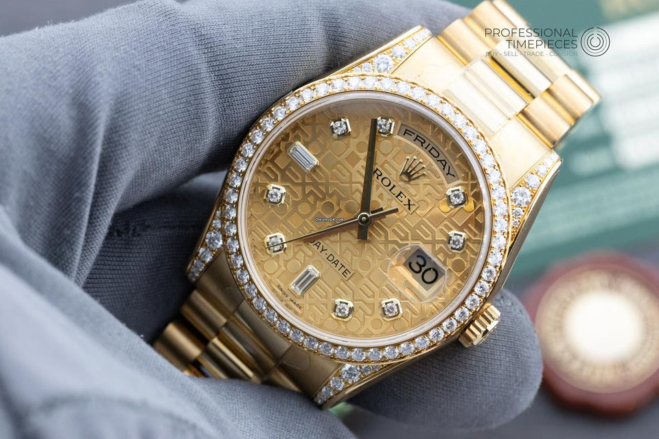 Rolex | Day-Date | 118388 | Yellow gold | 36 mm | Yellow gold | Champagne | Automatic