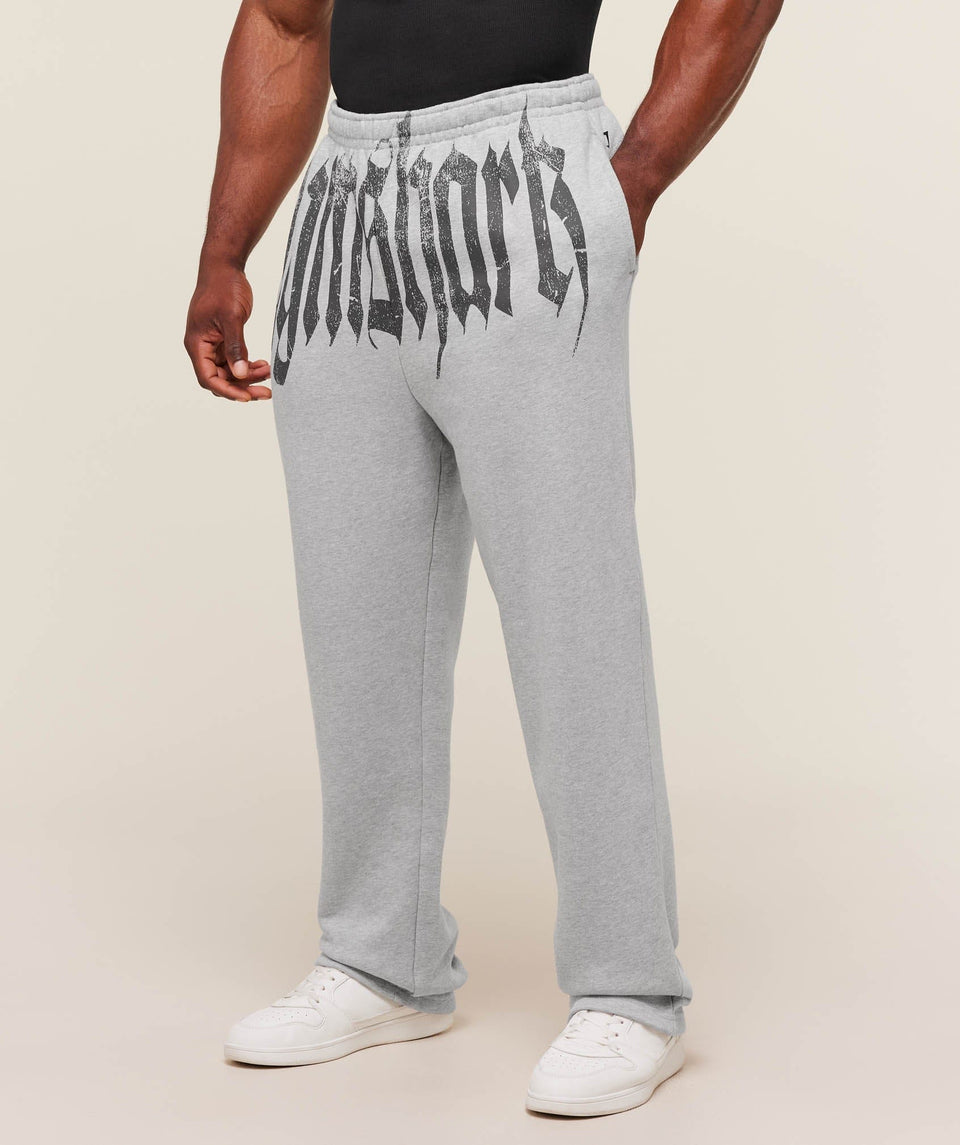 Gymshark Fade Graphic Straight Leg Jogger - Light Grey Core Marl