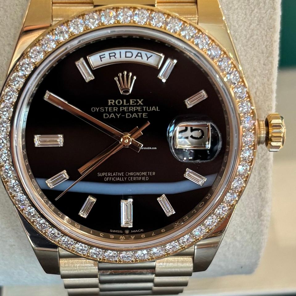 Rolex | Day-Date | 228348RBR | Yellow gold | 40 mm | Yellow gold | Black | Automatic