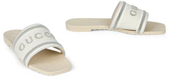 Gucci Sliders in cotton with embroidered logo