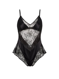 Satin & Rose Lace Flutter Romper