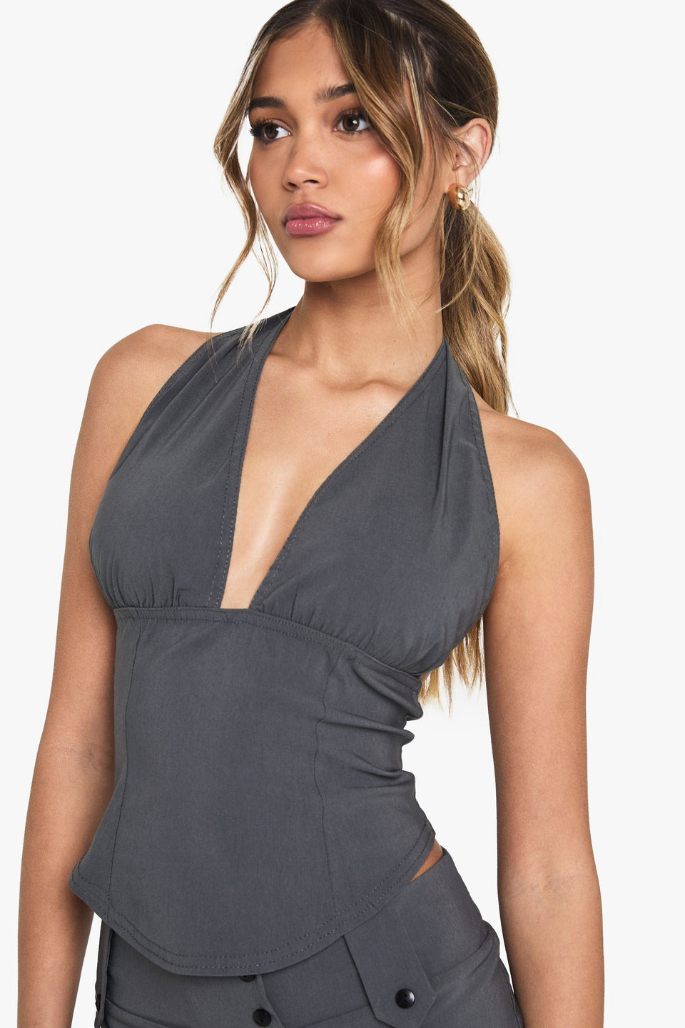 Bengaline Halterneck Corset  Top