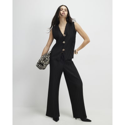 Black Plisse Waistcoat