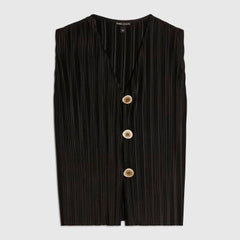 Black Plisse Waistcoat