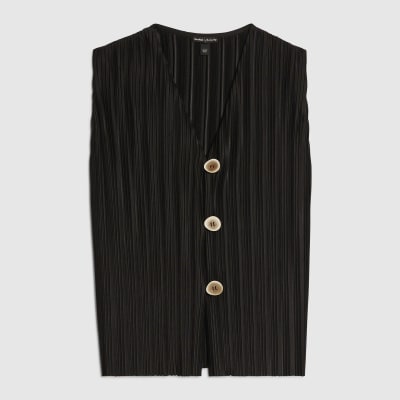 Black Plisse Waistcoat