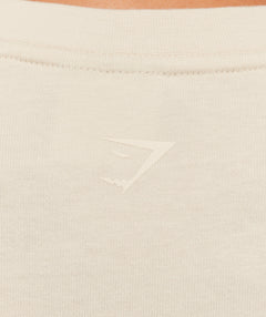 Gymshark Embossed Graphic Oversized T-Shirt - Oat White