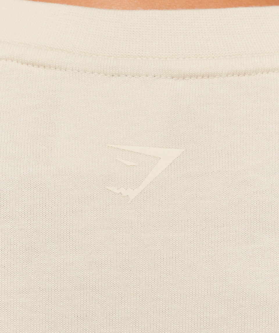 Gymshark Embossed Graphic Oversized T-Shirt - Oat White