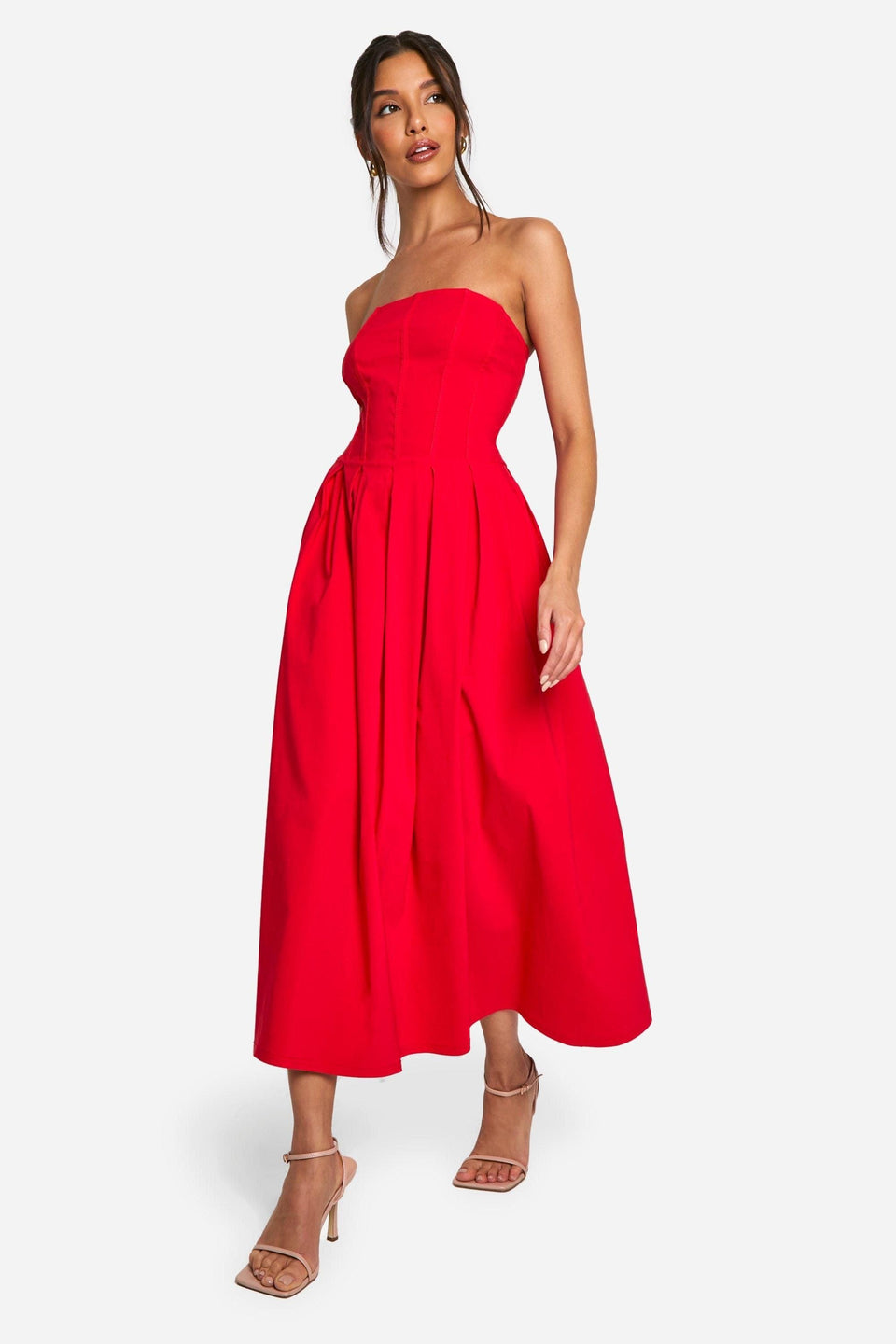 Bengaline Corset Skater Midaxi Dress