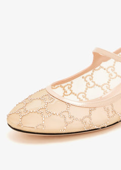GG crystal ballet flats