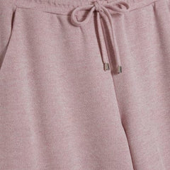 Pink Metallic Drawstring Wide Leg Trousers