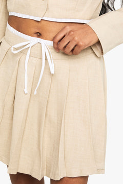Tailored Woven Pleated Mini Skirt