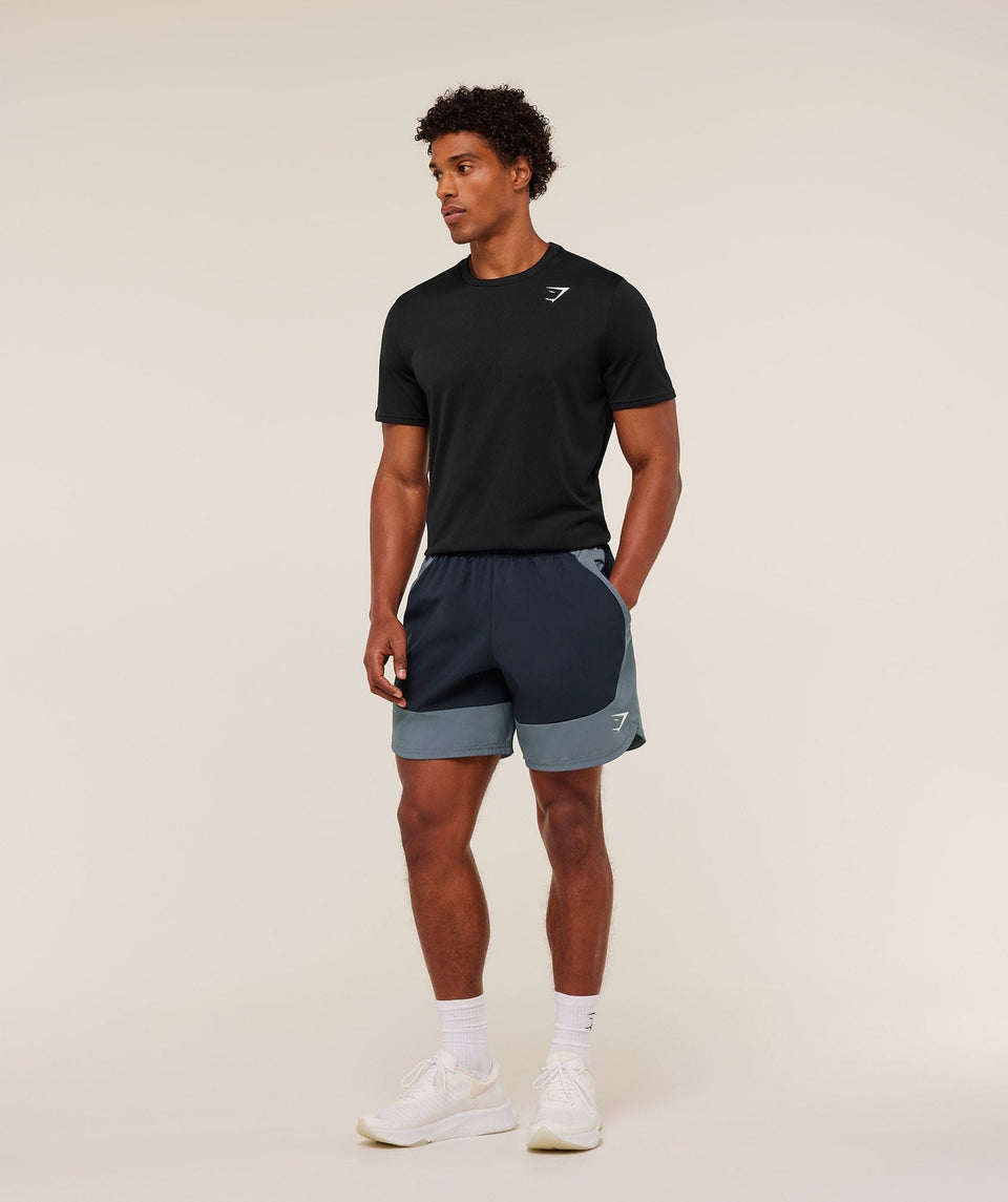 Gymshark Sport 25 Block 7" Shorts - Heavy Blue/Iron Blue