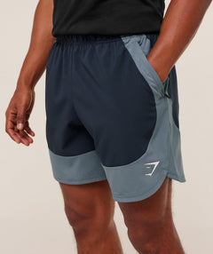Gymshark Sport 25 Block 7" Shorts - Heavy Blue/Iron Blue