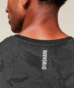 Gymshark Geo Seamless Tank - Black/Charcoal Grey