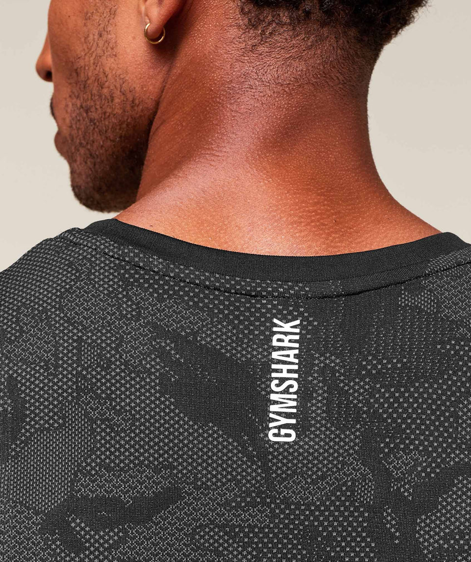 Gymshark Geo Seamless Tank - Black/Charcoal Grey