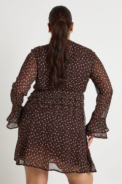 Plus Floral Chiffon Tiered Smock Dress