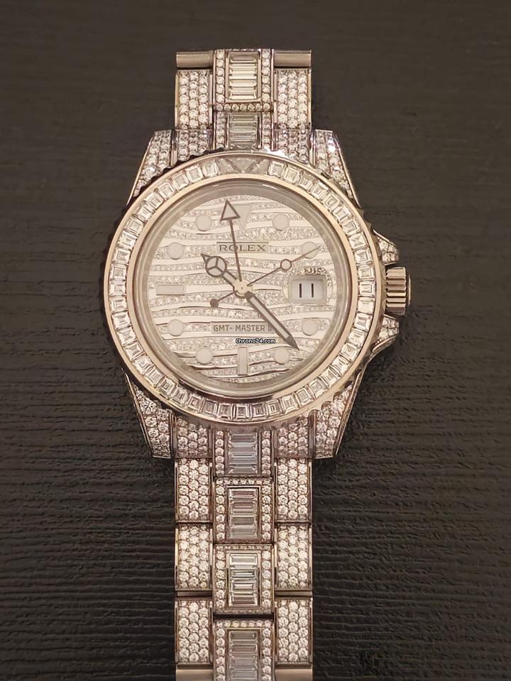Rolex | GMT-Master II | 116769TBR - factory Dimond set | White gold | 40 mm | White gold | White | Automatic