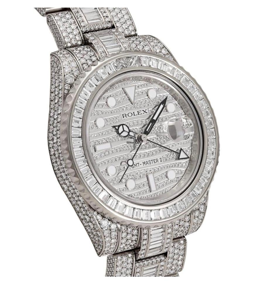 Rolex | GMT-Master II | 116769TBR - factory Dimond set | White gold | 40 mm | White gold | White | Automatic