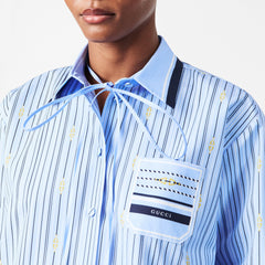 Horsebit Striped Cotton Shirt