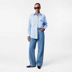 Horsebit Striped Cotton Shirt