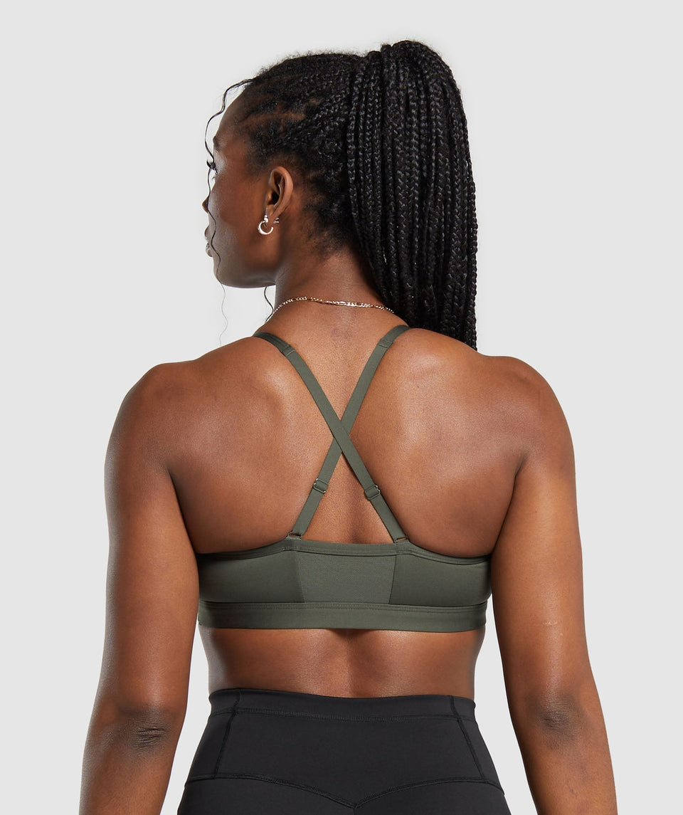 Gymshark Ruched Sports Bra - Strength Green