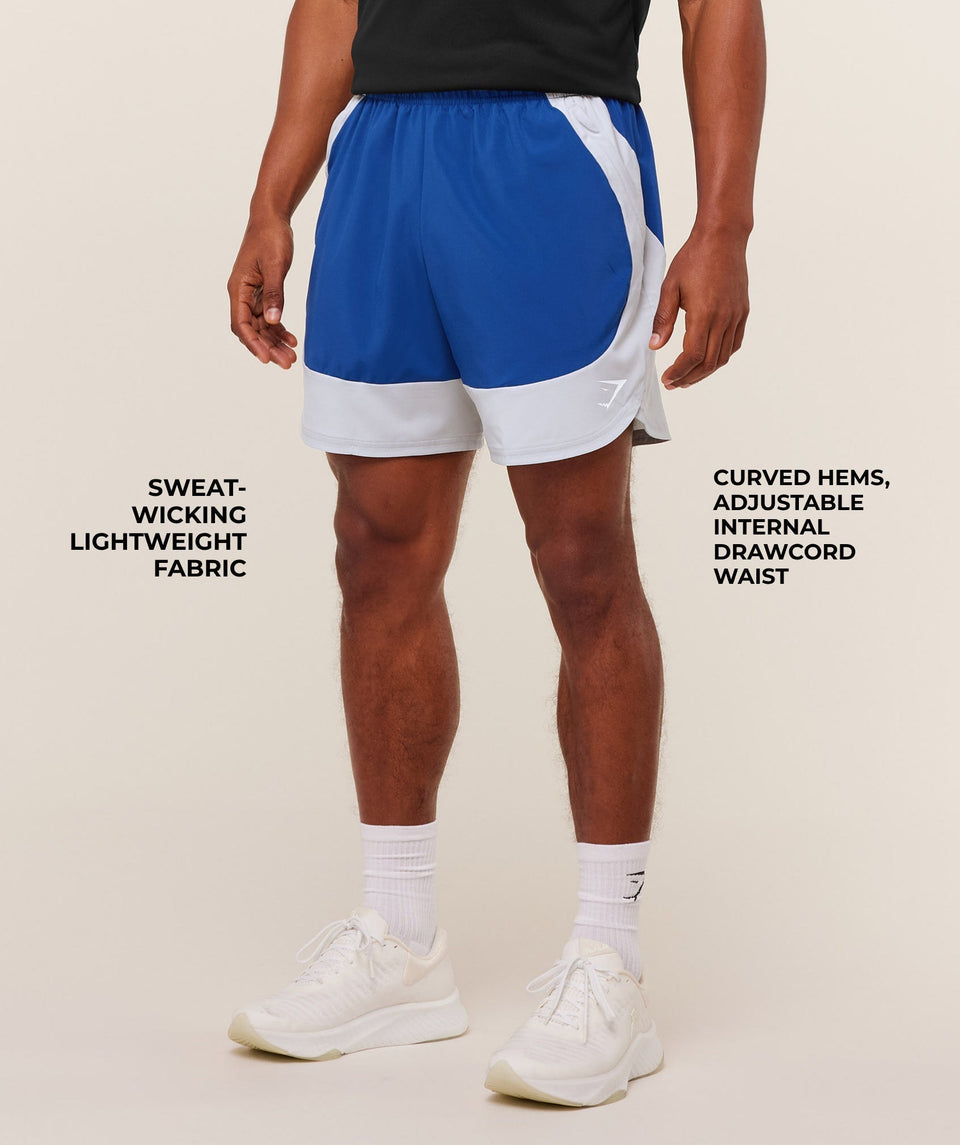 Gymshark Sport 25 Block 7" Shorts - Athletic Blue/Light Grey