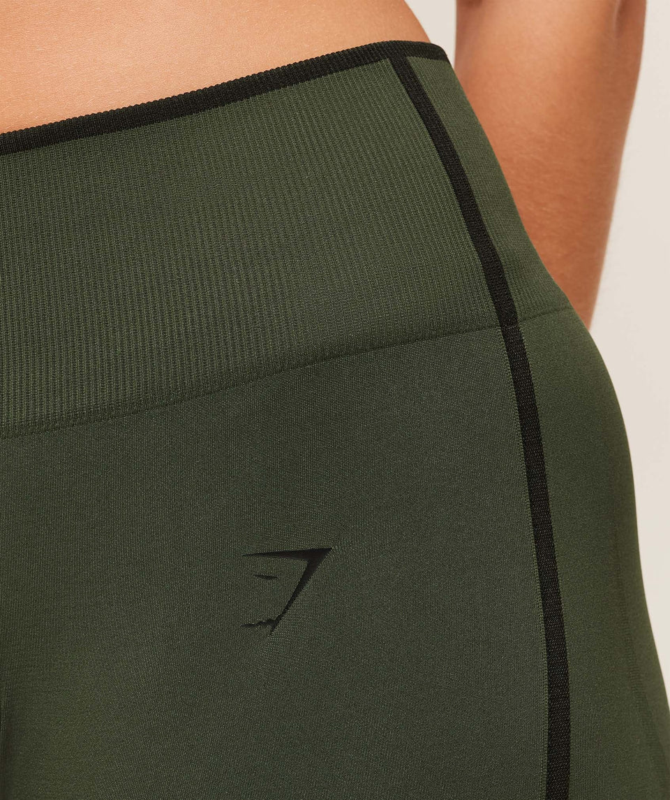 Gymshark Everyday Seamless Contrast Legging - Winter Olive/Black