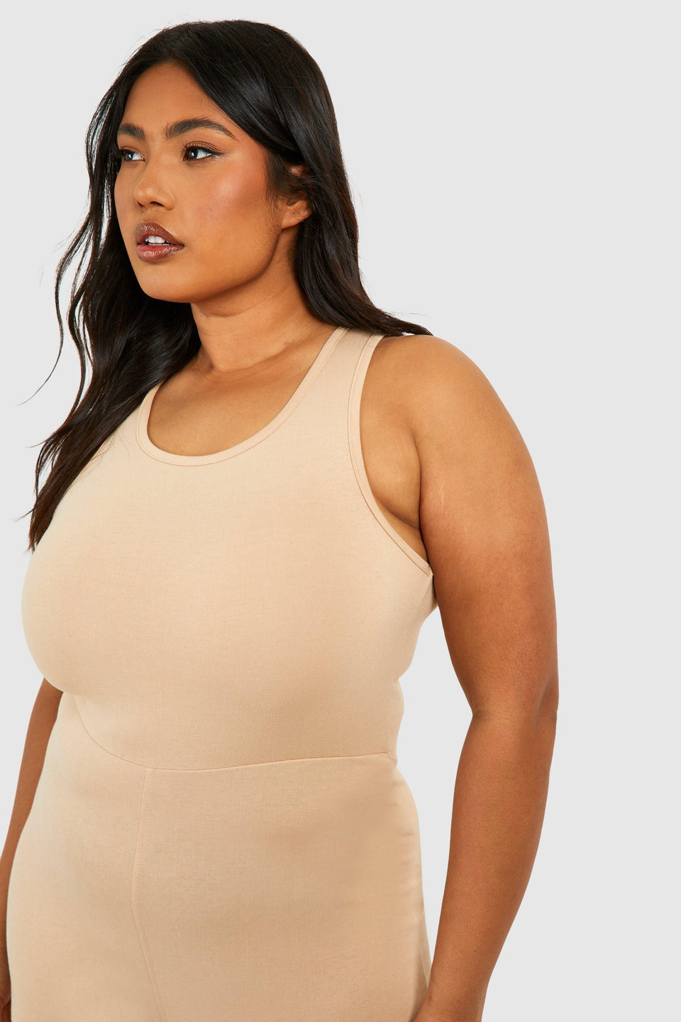 Plus Strappy Cotton Yoga Unitard