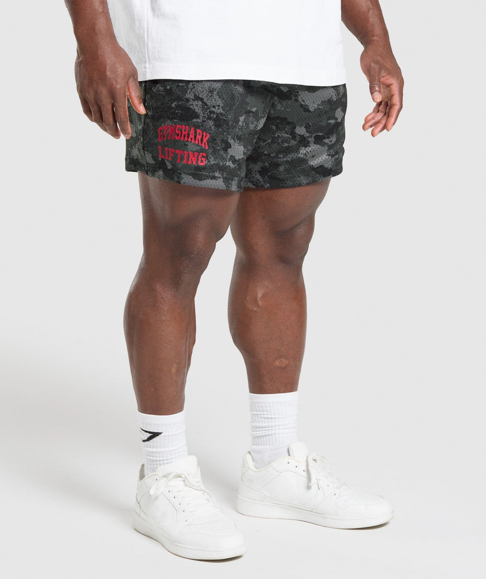 Gymshark Lifting Mesh 5" Shorts - Graphite Grey