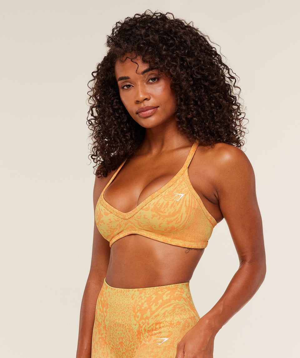 Gymshark Adapt Animal X Whitney Sports Bra - Sorbet Yellow /  Dayglow Peach