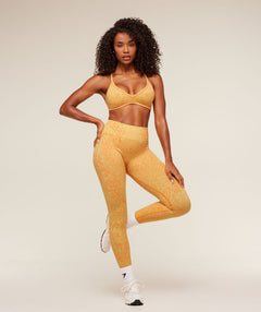 Gymshark Adapt Animal X Whitney Sports Bra - Sorbet Yellow /  Dayglow Peach