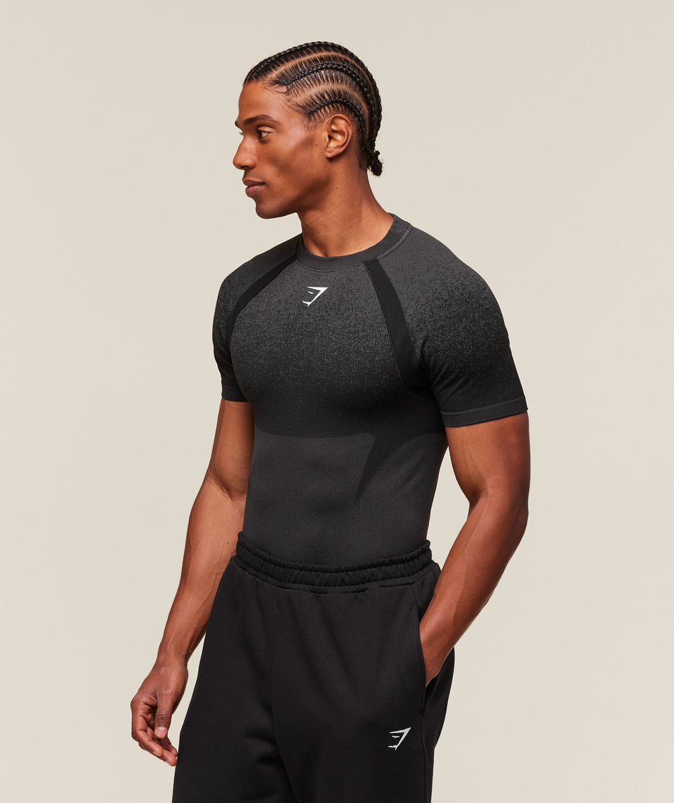 Gymshark Shadow Seamless T Shirt - Black