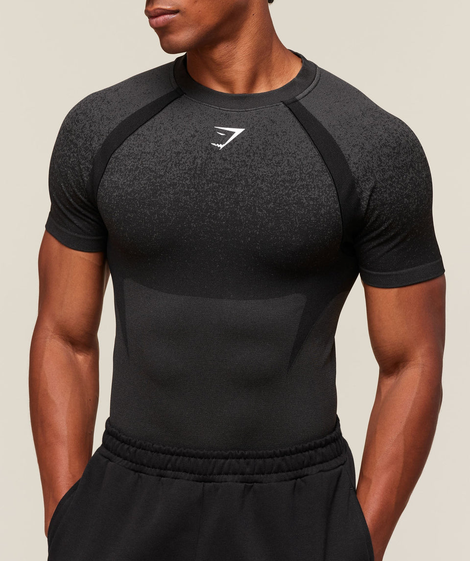 Gymshark Shadow Seamless T Shirt - Black