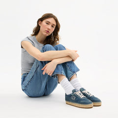 Soho Espadrille Sneaker In Loved Denim