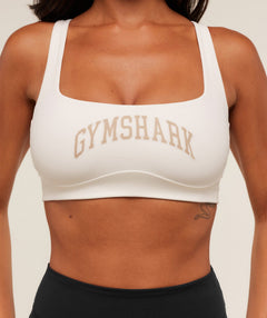 Gymshark Collegiate Sports Bra - Soft White