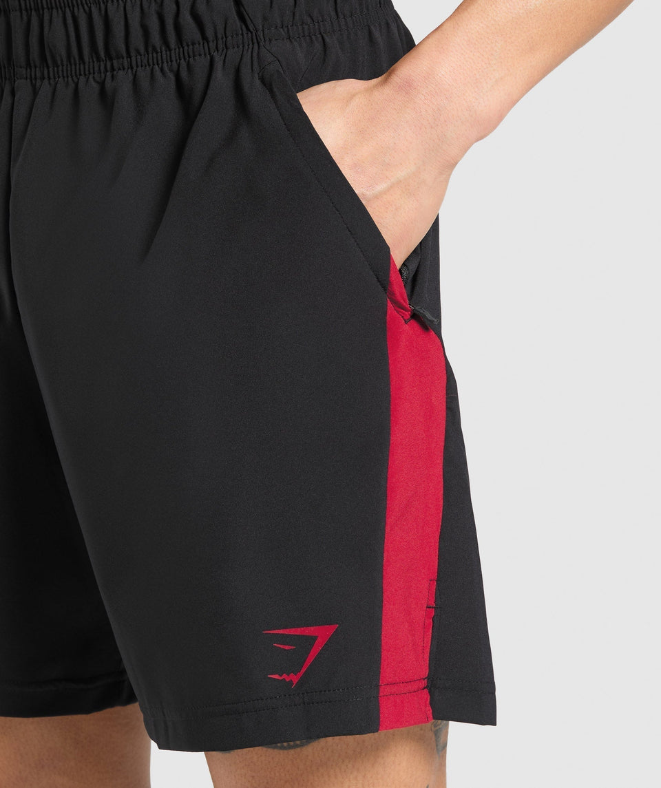 Gymshark Sport  7" Shorts - Black/Conditioning Red